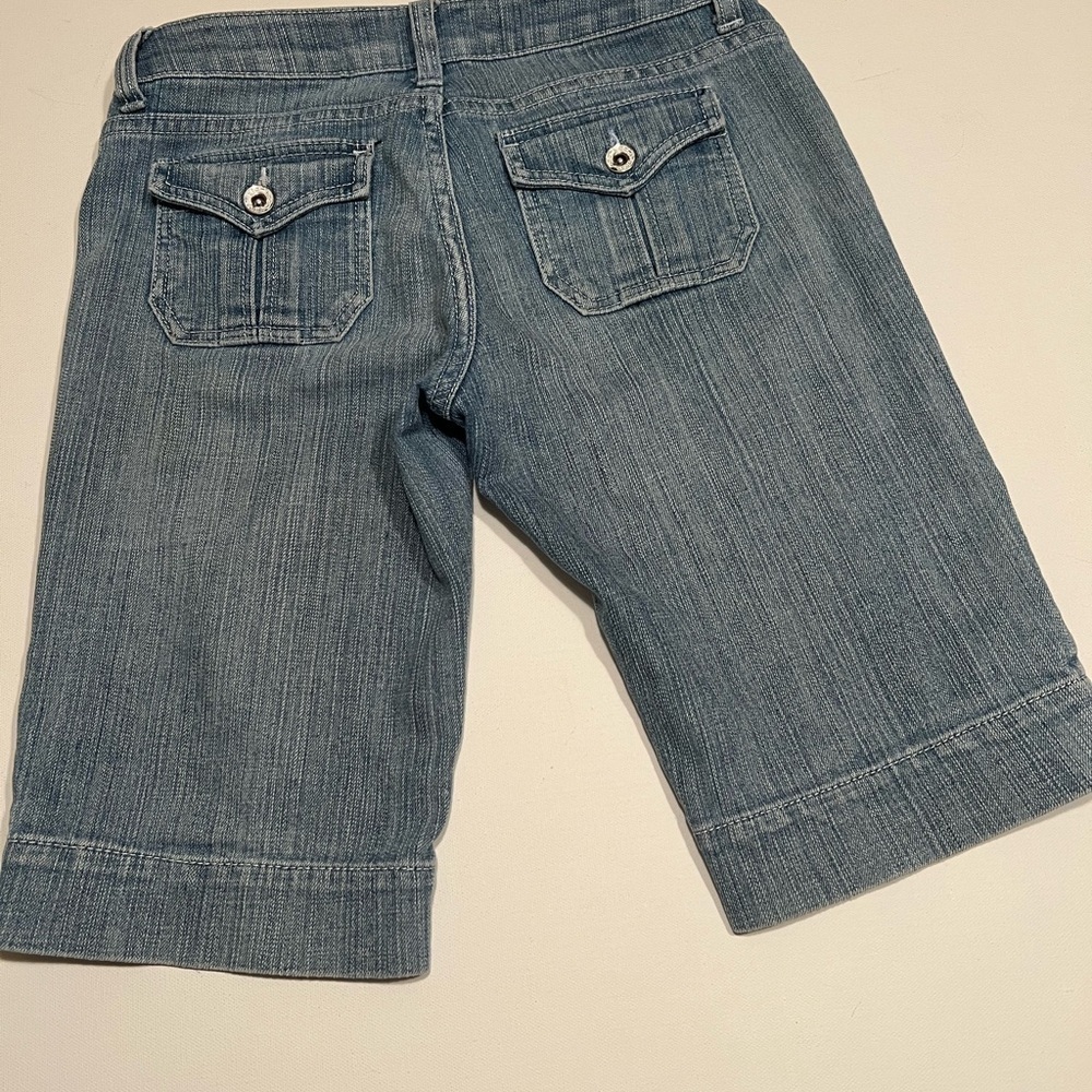 Boom Boom Shorts Womens 9 Blue Jean Denim Stretch Bermuda Low Rise Ladies Size 3 - Picture 6 of 6